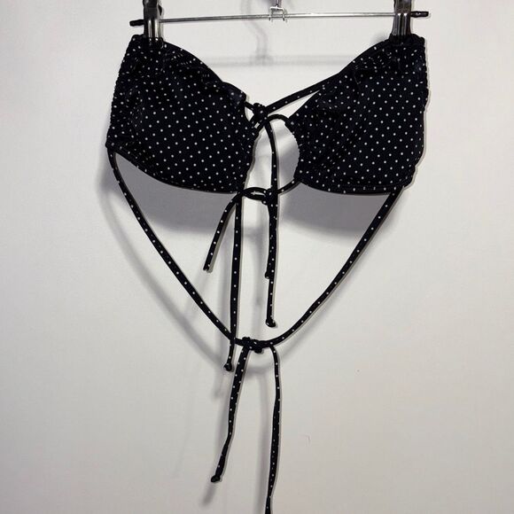 Roxy Black Polka Dot Bikini Top - Picture 1 of 8